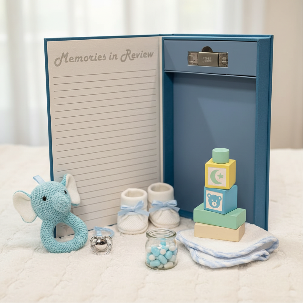 Baby's First Year Memory Book Blue - lifestyle scene