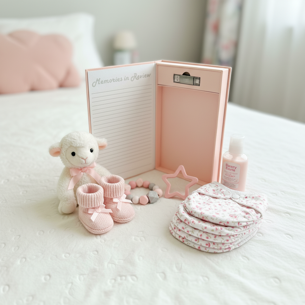 Baby's First Year Memory Book Pink - lifestyle scene